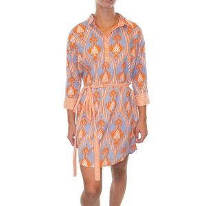 GRETCHEN SCOTT 3/4 Sleeve Cotton Shirt Dress #AS1